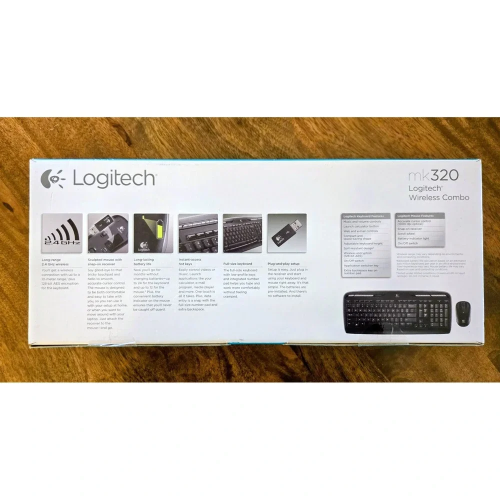 Logitech MK320 (920002836) Wireless Keyboard and Mouse Combo - New In Box